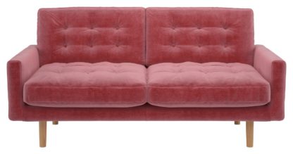 An Image of Habitat Fenner 2 Seater Velvet Sofa - Sage