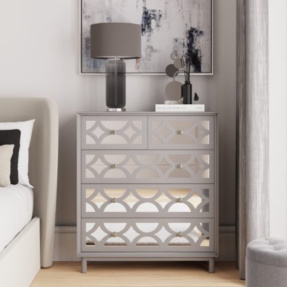 An Image of Delphi 5 Drawer Chest Grey Grey