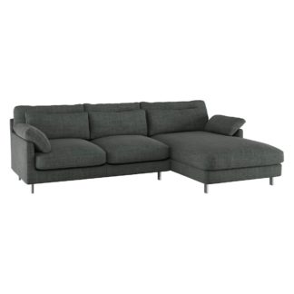 An Image of Habitat Cuscino Right Corner Fabric Chaise - Charcoal