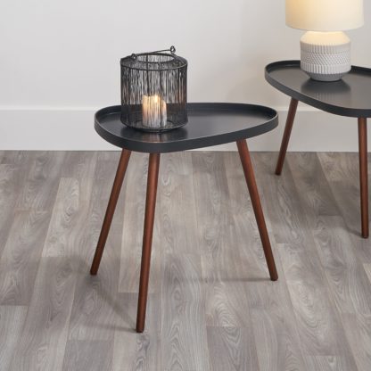 An Image of Pacific Clarice Pine Wood Side Table Black