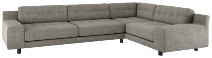 An Image of Habitat Hendricks Left Corner Fabric Sofa - Black and White