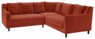 An Image of Habitat Swift Reversible Corner Velvet Sofa - Orange