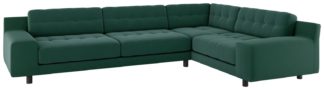 An Image of Habitat Hendricks Left Corner Velvet Sofa - Emerald Green