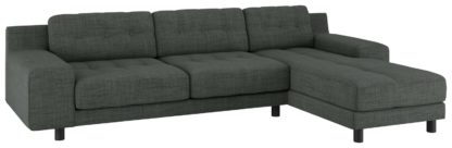 An Image of Habitat Hendricks Right Corner Fabric Chaise - Charcoal