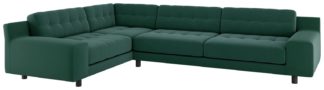 An Image of Habitat Hendricks Right Corner Velvet Sofa - Emerald Green