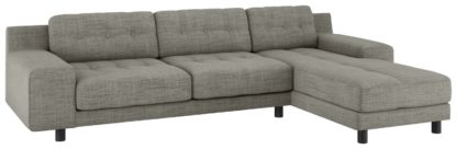 An Image of Habitat Hendricks Right Corner Fabric Chaise - Black & White