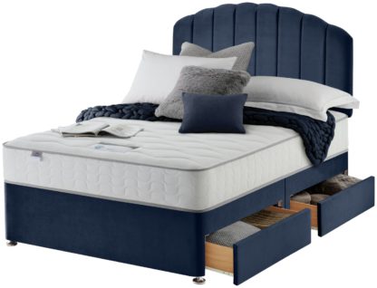 An Image of Silentnight Middleton 800 Pkt Com King 4 Drw Divan Bed-Blue