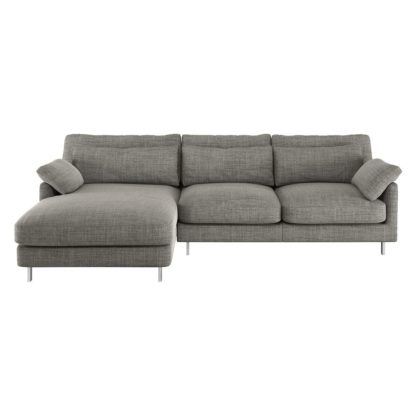 An Image of Habitat Cuscino Left Corner Fabric Chaise - Charcoal