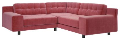 An Image of Habitat Hendricks Left Corner Velvet Chaise - Dusty Rose