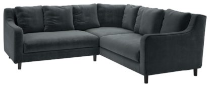 An Image of Habitat Swift Reversible Corner Velvet Sofa - Dark Grey