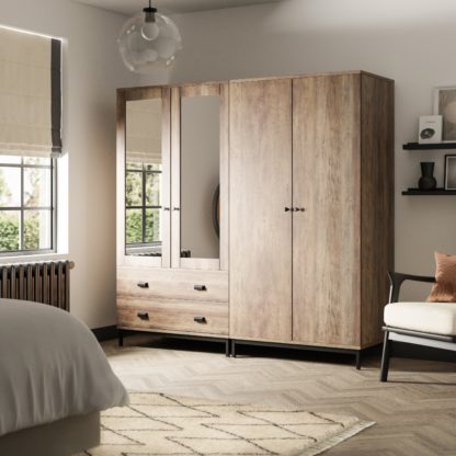 An Image of Fulton 4 Door Wardrobe Pine Pine