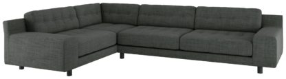 An Image of Habitat Hendricks Right Corner Fabric Sofa - Charcoal