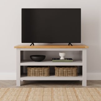 An Image of Bromley Open Compact TV Unit Grey Grey