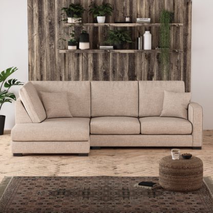 An Image of Carson Chunky Multi Weave Left Hand Corner Sofa Chunky Multi Weave Natural