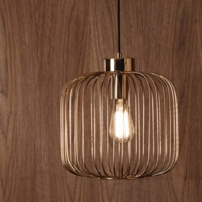 An Image of Pacific Lifestyle Dania 1 Light Pendant Ceiling Fitting Gold Gold