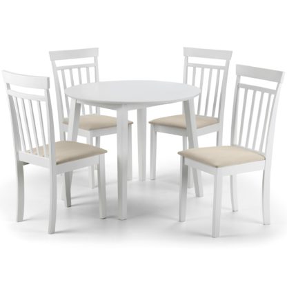 An Image of Coast White Dining Table with 4 Chairs White