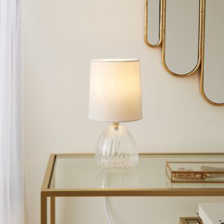 An Image of Cherie Glass Table Lamp Ivory