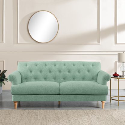 An Image of Trance Fabric 3 Seater Sofa Seafoam (Blue)