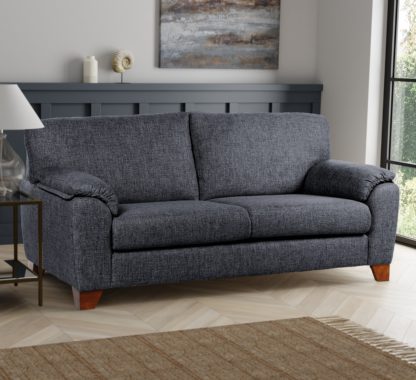 An Image of Meyer Tonal Weave 3 Seater Sofa Grey