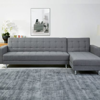 An Image of Lukas 4 Seater Corner Sofa Bed Grey