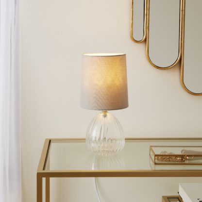 An Image of Cherie Glass Table Lamp Ivory