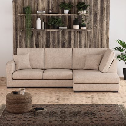 An Image of Carson Chunky Multi Weave Left Hand Corner Sofa Chunky Multi Weave Natural