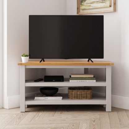 An Image of Bromley Open Corner TV Unit Grey Grey