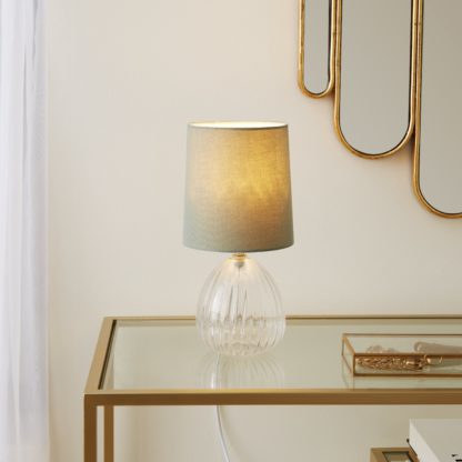 An Image of Cherie Glass Table Lamp Ivory