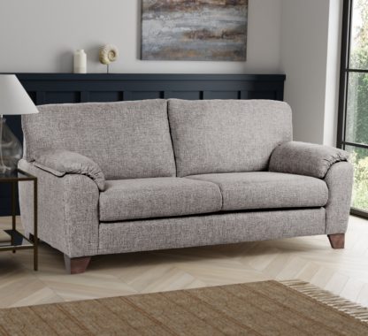 An Image of Meyer Tonal Weave 3 Seater Sofa Grey