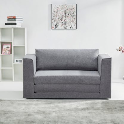 An Image of Luna Fabric Sofa Bed Grey Grey