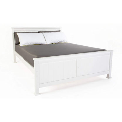 An Image of Madrid White Wooden Bed Frame - 4FT6 Double