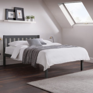 An Image of Luna Anthracite Wooden Bed Frame - 4FT6 Double