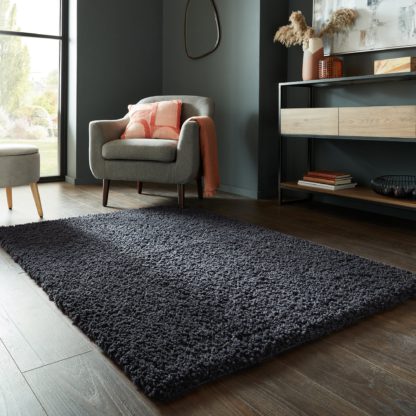 An Image of Cloud Washable Shaggy Rug Graphite (Grey)