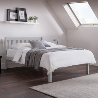 An Image of Luna Grey Wooden Bed Frame - 4FT6 Double