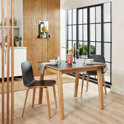 An Image of Elements Freja Square Dining Table Black