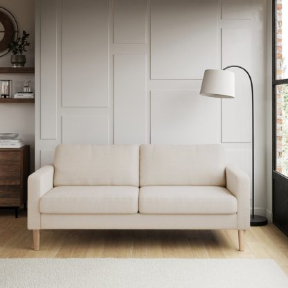 An Image of Jacob Boucle 3 Seater Sofa Dark Grey