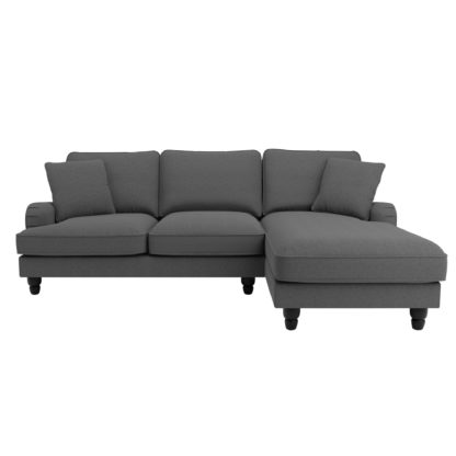 An Image of Beatrice Luna Fabric Right Hand Corner Sofa Charcoal