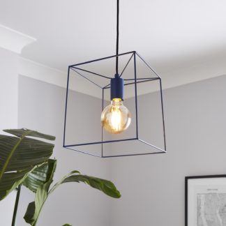 An Image of Edge 1 Light Pendant - Navy