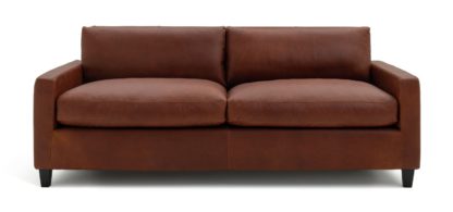 An Image of Habitat Chester 3 Seater Leather Sofa - Tan