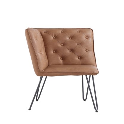 An Image of Sebastian Studded Back Corner Bench Tan