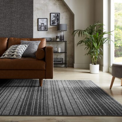 An Image of Parker Linear Rug Grey