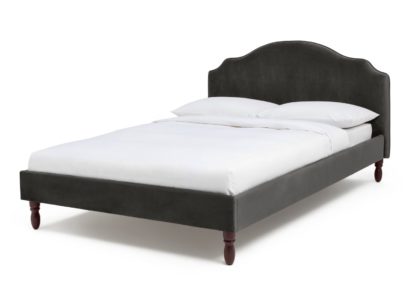 An Image of Habitat Sophia Kingsize Velvet Bed Frame - Charcoal