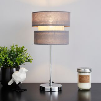 An Image of Frea Grey Table Lamp Grey