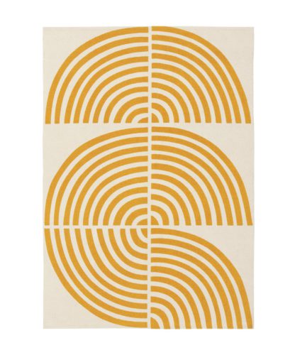 An Image of Habitat Global Print Flatweave Rug - 120X170cm - Yellow