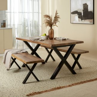 An Image of Ezra Dining Bench Set Oak