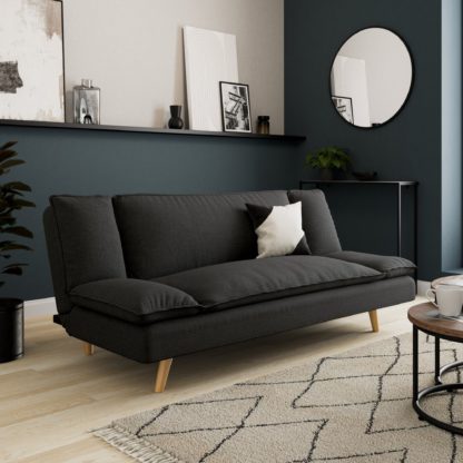 An Image of Mateo Flatweave Clic Clac Sofa Bed Charcoal