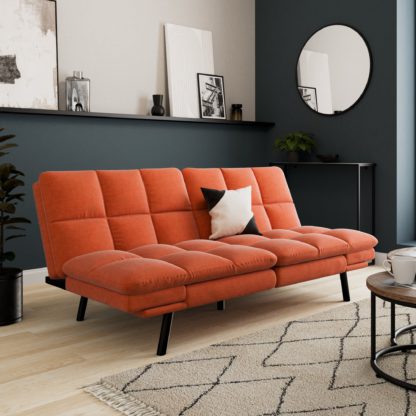 An Image of Luis Soft Chenille Clic Clac Sofa Bed Burnt Orange