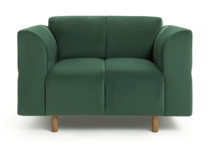 An Image of Habitat Harper Velvet Cuddle Chair - Teal