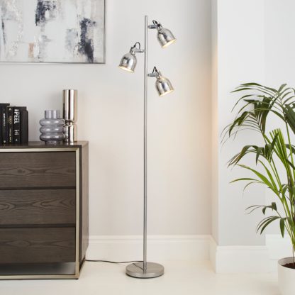 An Image of Issac 3 Light Floor Lamp Chrome