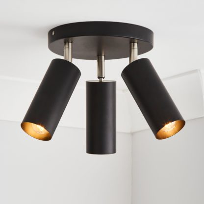 An Image of Leila 3 Light Semi Flush Ceiling Fitting Gold